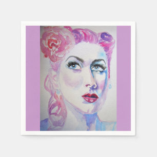 Guardanapo De Papel Vintage Retro Mulher Rosa Rosa Shabby Serviette Na