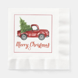 Guardanapo De Papel Vintage Retro Red Truck Papel de Natal Napkins