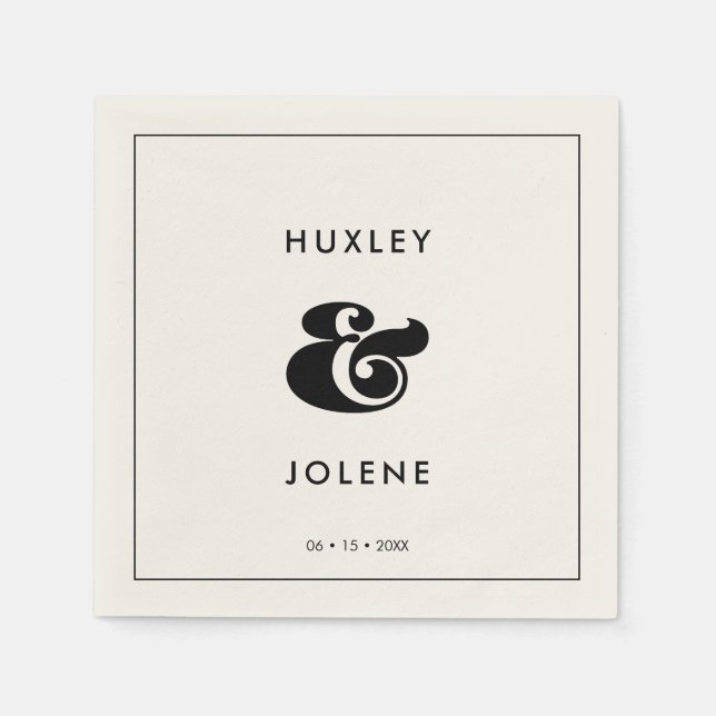 Guardanapo De Papel Vintage retro script casamento (Frente)