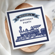 Vintage Retro Train Party Paper