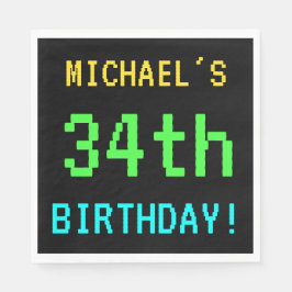 Guardanapo De Papel Vintage/Retro Video Game de Diversão - 34º anivers