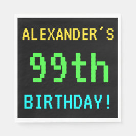 Guardanapo De Papel Vintage/Retro Video Game de Diversão - Olhe 99º an