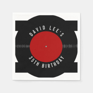 Guardanapo De Papel Vintage Retro Vinyl Record Personalizado