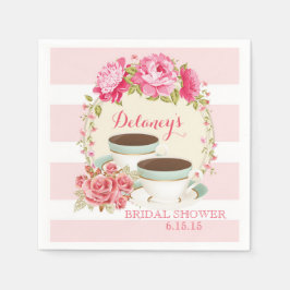 Guardanapo De Papel Vintage Rosa Chá de panela Tea Party Napkins