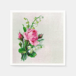 Guardanapo De Papel Vintage Rosa Lily do Vale do Papel Napkins