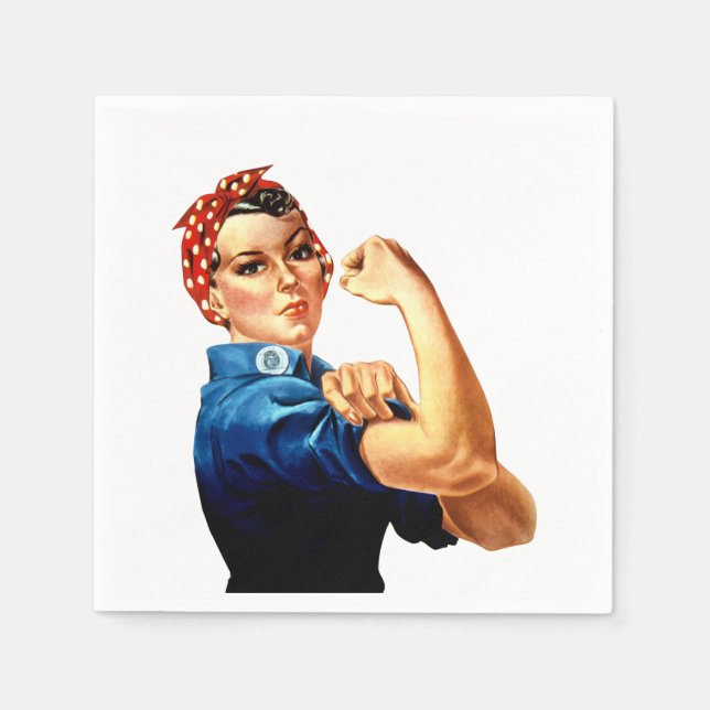 Guardanapo De Papel Vintage Rosie the Riveter (Frente)
