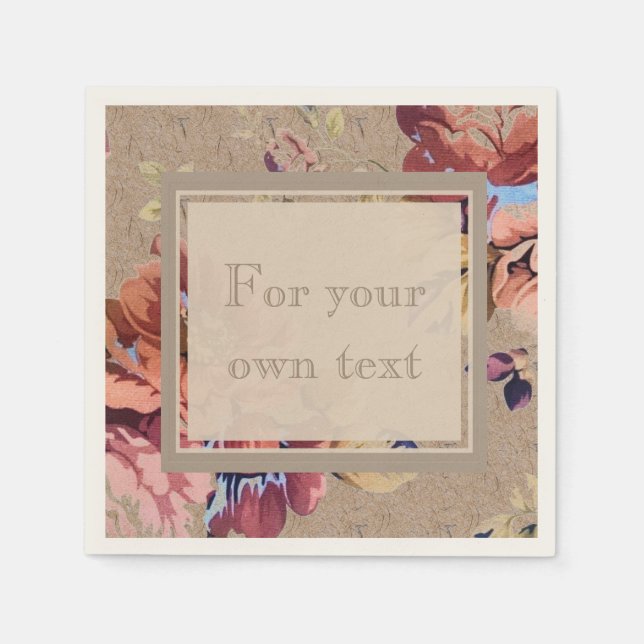 Guardanapo De Papel Vintage Rustic Floral (Frente)