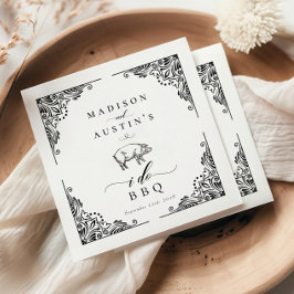 Guardanapo De Papel Vintage Rustic Pig I Do Casamento Casual De CHURRA