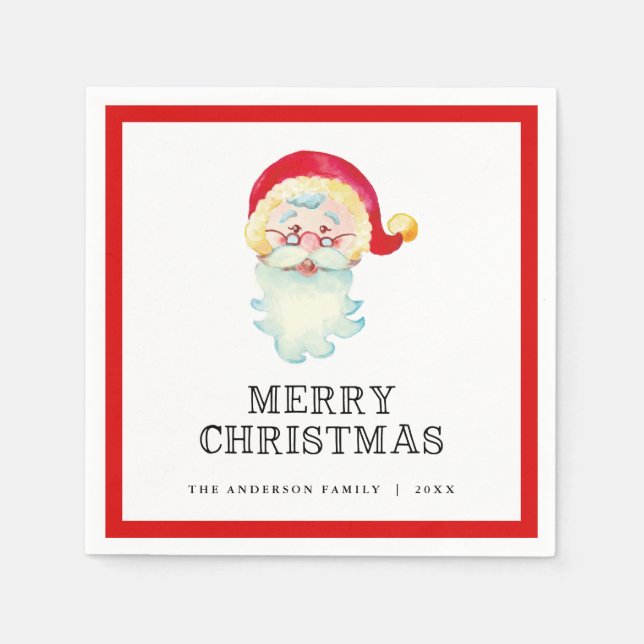 Guardanapo De Papel Vintage Santa Claus Feliz Natal (Frente)