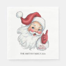 Vintage Santa Claus Holiday Paper Napkin
