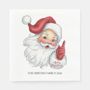 Guardanapo De Papel Vintage Santa Claus Holiday Paper Napkin