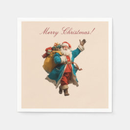 Guardanapo De Papel Vintage Santa Personalized Christmas Design