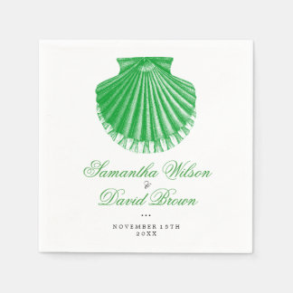 Guardanapo De Papel Vintage Scallop Shell Green