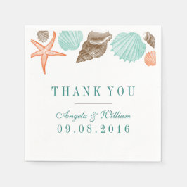 Guardanapo De Papel Vintage Seashells Paper Napkin for Beach Weding