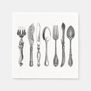 Guardanapo De Papel Vintage Silverware Napkins