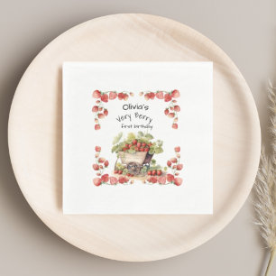 Guardanapo De Papel Vintage Strawberry Berry First Party