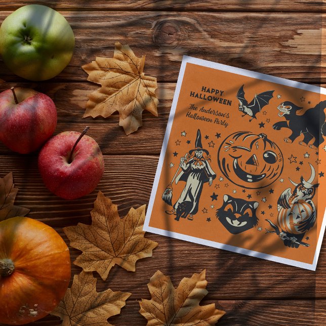 Guardanapo De Papel Vintage Style Halloween Graphics Personalized (Criador carregado)