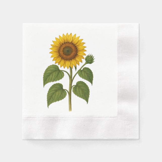 Guardanapo De Papel Vintage Sunflower napkins (Frente)