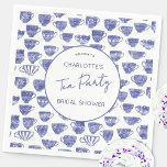 Guardanapo De Papel Vintage Tea Party Bridal Shower Teacup<br><div class="desc">These modern vintage tea party themed bridal shower napkins help you set a warm, welcoming tone for a relaxed and charming celebration, using a playful blue and white watercolor teacup pattern to instantly communicate the style and mood of your event. Ideal for hosts planning a traditional gathering, afternoon tea celebration,...</div>