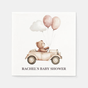 Guardanapo De Papel Vintage Teddy Bear Carro Chá de fraldas Napkins