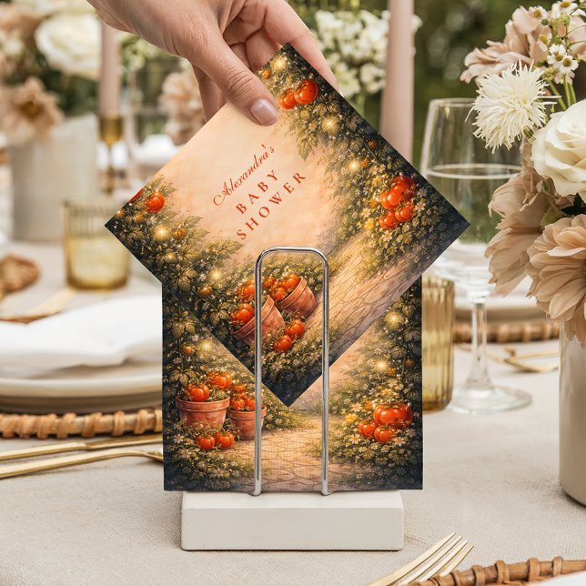 Guardanapo De Papel Vintage Tomato Garden Baby Shower (Criador carregado)