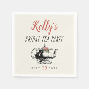 Guardanapo De Papel Vintage Typografia Chá de panela Tea Party