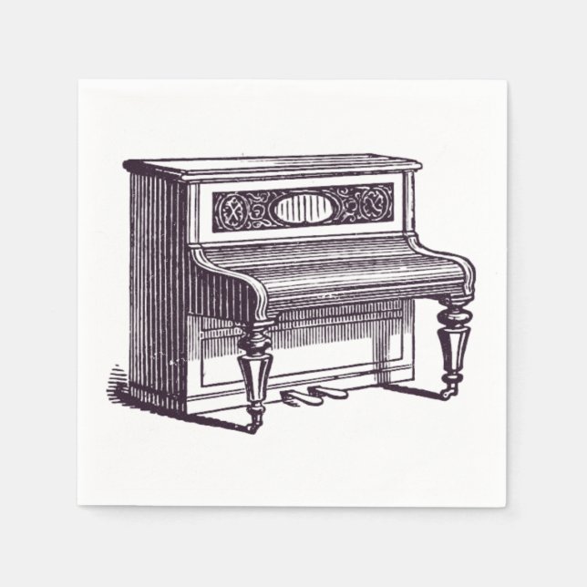 Guardanapo De Papel Vintage Upright Piano (Frente)