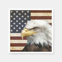 Guardanapo De Papel Vintage US USA Flag com American Eagle