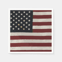 Vintage Watercolor American Flag 4 de julho