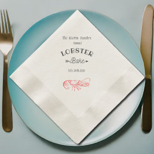 Guardanapo De Papel Vintage watercolor - lagosta vermelha