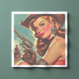 Guardanapo De Papel Vintage Western Pin-up