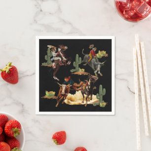 Guardanapo De Papel Vintage Western Rodeo Evita Cowboy Cowboy