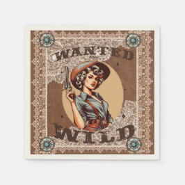 Guardanapo De Papel Vintage Western WQueria e Wild Cowgirl Cocktail
