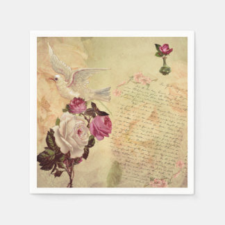 Guardanapo De Papel Vintage White Dove Chique Napkin