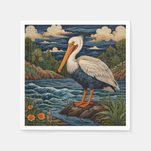 Guardanapo De Papel Vintage white sea aves-do-mar pelicano