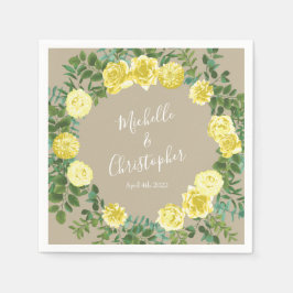 Guardanapo De Papel Vintage Yellow Rose Wedding
