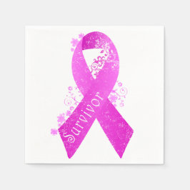Guardanapo De Papel Vintagem de Sobrevivência do Câncer da Mama