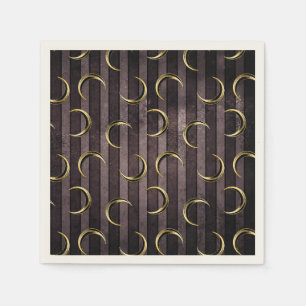 Guardanapo De Papel Vintagem gótica de lua de ouro listrada em roxo