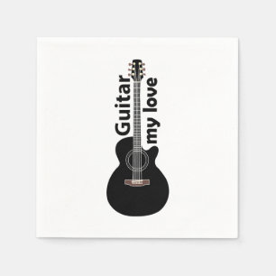 Guardanapo De Papel Violão Meu Amor Guitarra Festa Musical