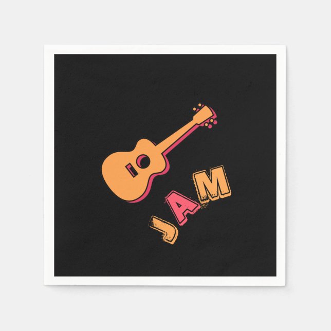 Guardanapo De Papel Violão Rochoso, Estilo de Emperramento de Música,  (Frente)