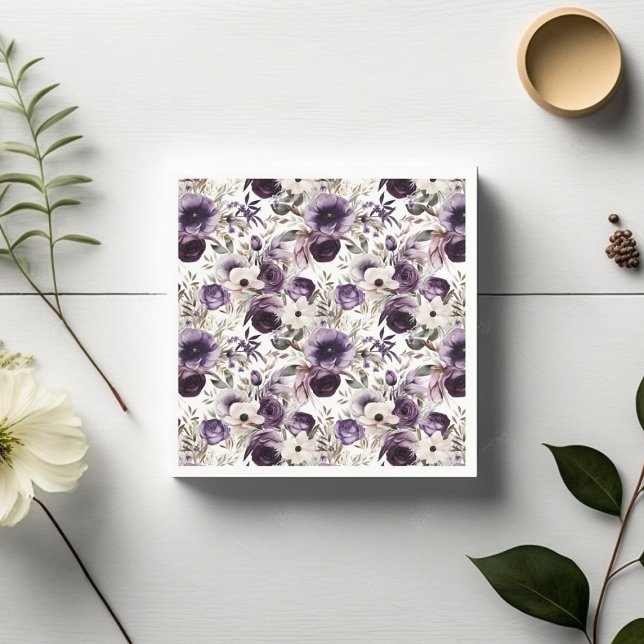 Guardanapo De Papel Violet Floral (Criador carregado)