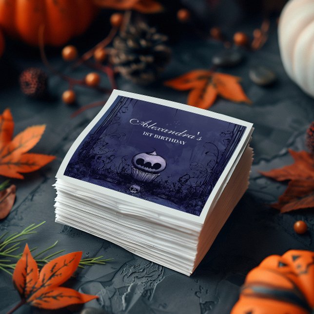 Guardanapo De Papel Violet Gothic Spooky ONE Aniversário (Criador carregado)