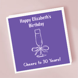 Guardanapo De Papel Violeta moderna aplaude 30 anos Aniversário Nápole