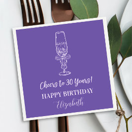 Guardanapo De Papel Violeta moderna aplaude 30 anos Aniversário Nápole