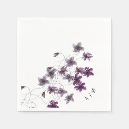 Guardanapo De Papel Violetas Selvagens Aquarela Pintado à Mão