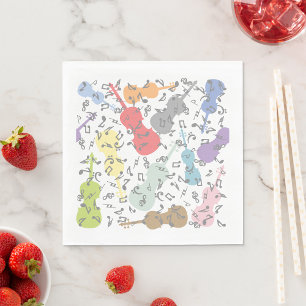 Guardanapo De Papel Violinos E Notas Musicais