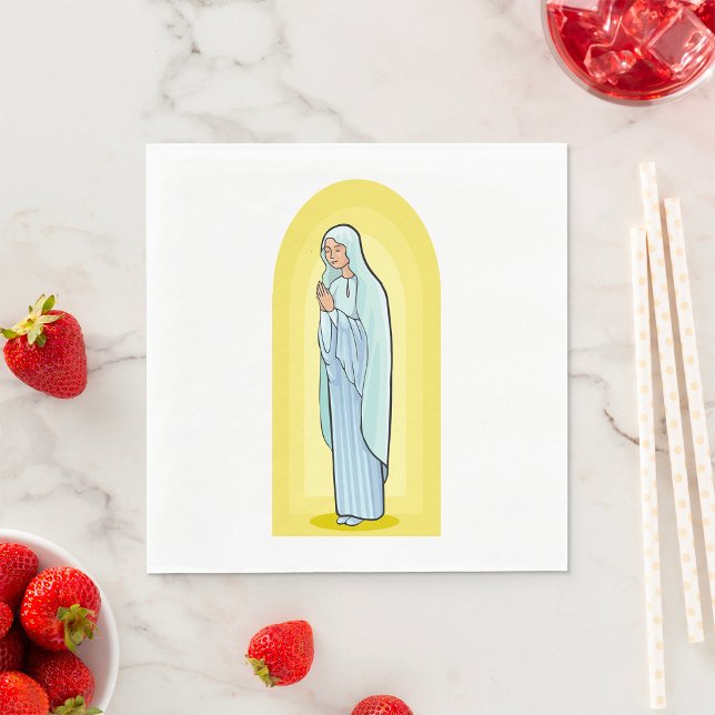 Guardanapo De Papel Virgem Maria Católica Religiosa Elegante (Criador carregado)