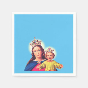 Guardanapo De Papel Virgem Maria rainha com Jesus