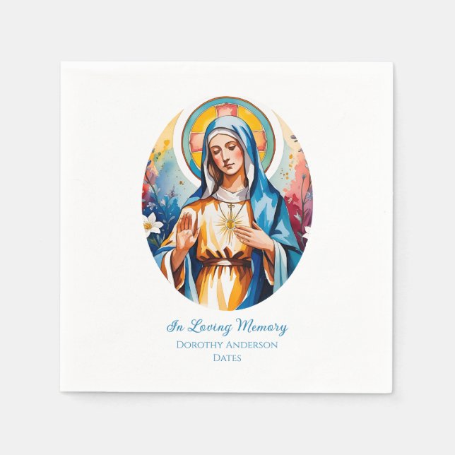 Guardanapo De Papel Virgem Personalizada Mary Memorial Paper Napkins (Frente)