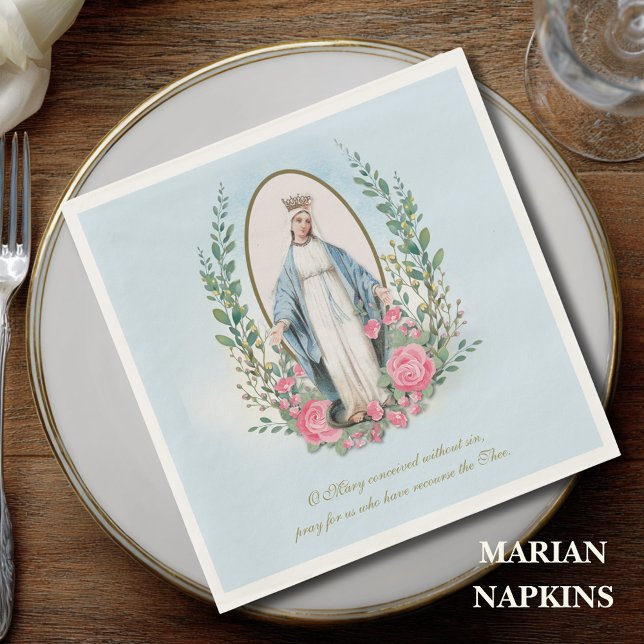 Guardanapo De Papel Virgem Religiosa Maria Católica Floral Cla (Criador carregado)